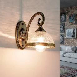 Easylight Wandlampe Metall Glas Jugendstil elegant CHARLES< Jugendstil Lampen|Küchenlampen