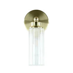 Searchlight Wandlampe Metall Glasschirm G9 IP44 B:10 cm in Messing< Glaslampen|Metall Lampen