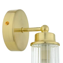 Searchlight Wandlampe Metall Glasschirm G9 IP44 B:10 cm in Messing< Glaslampen|Metall Lampen