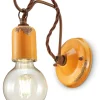 Ferroluce Wandlampe Metall H: 18 cm Gelb Shabby Antik E27 ARASI< Wohnzimmerlampen|Keramiklampen