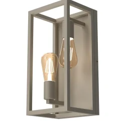 Wandleuchten|Flurlampen*Luminex Wandlampe Metall in Beige E27 H:40 cm 2-flammig elegant