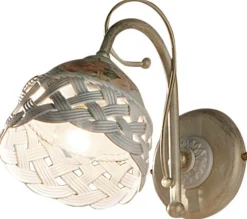 Wohnzimmerlampen|Keramiklampen*Ferroluce Wandlampe Metall Keramik 20 cm hoch E14 Landhausstil