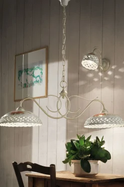 Wohnzimmerlampen|Keramiklampen*Ferroluce Wandlampe Metall Keramik 20 cm hoch E14 Landhausstil