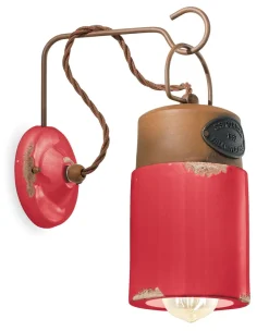 Wohnzimmerlampen|Keramiklampen*Ferroluce Wandlampe Metall Keramik 33 cm hoch E27 Vintage Design