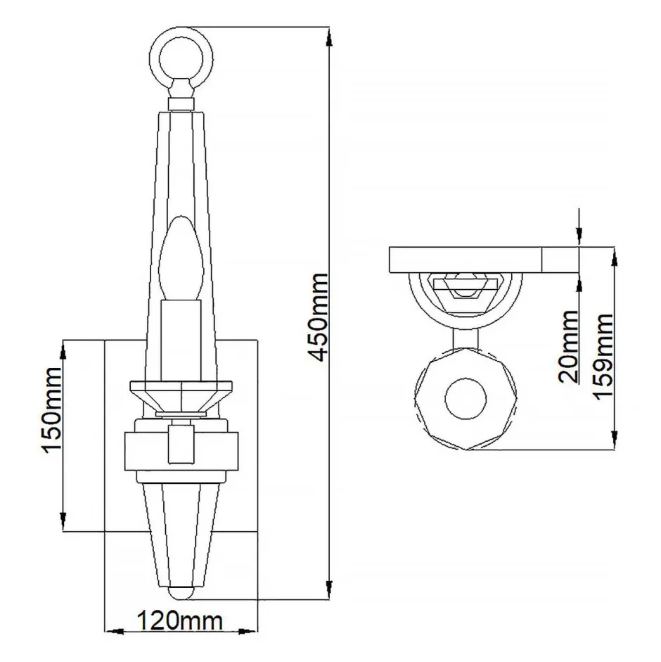 Elstead Wandlampe Metall Kristall 45 cm hoch E14 HARLOW< Wohnzimmerlampen|Metall Lampen