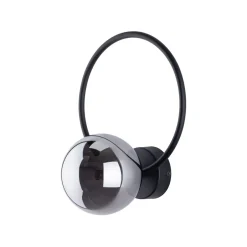 Wandleuchten|Flurlampen*TK Lighting Wandlampe Metall Rauchglas G9 Schwarz Graphit Kugel Schirm