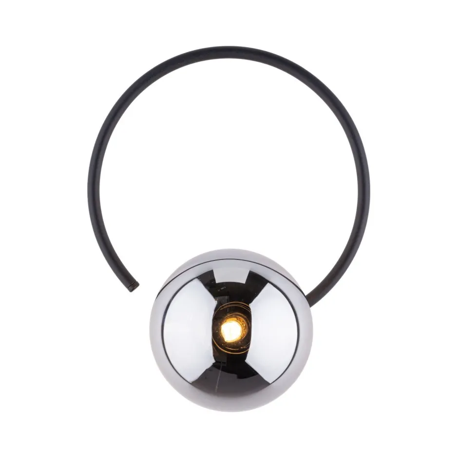 Wandleuchten|Flurlampen*TK Lighting Wandlampe Metall Rauchglas G9 Schwarz Graphit Kugel Schirm