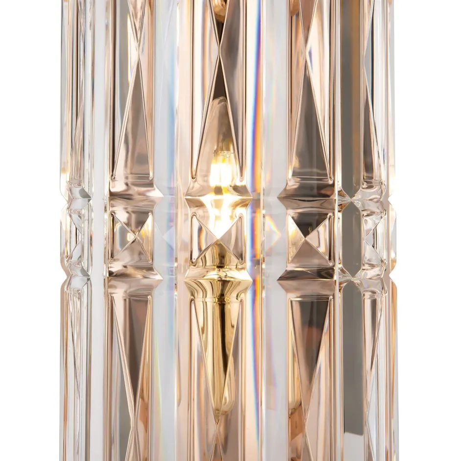 Maytoni Wandlampe Metall Rauchglas E14 25 cm hoch in Gold JONAS< Wandleuchten|Flurlampen
