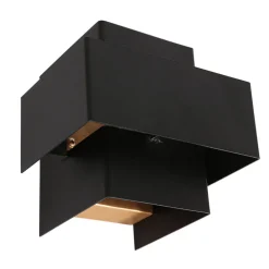 Wandleuchten|Badezimmer Lampe*Steinhauer Wandlampe Metall Schwarz Gold H:13 cm inkl. G9 indirekt