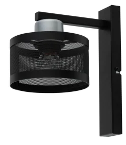 Wandleuchten|Küchenlampen*Sigma Wandlampe Metall Schwarz Silber H:25 cm E27 klein