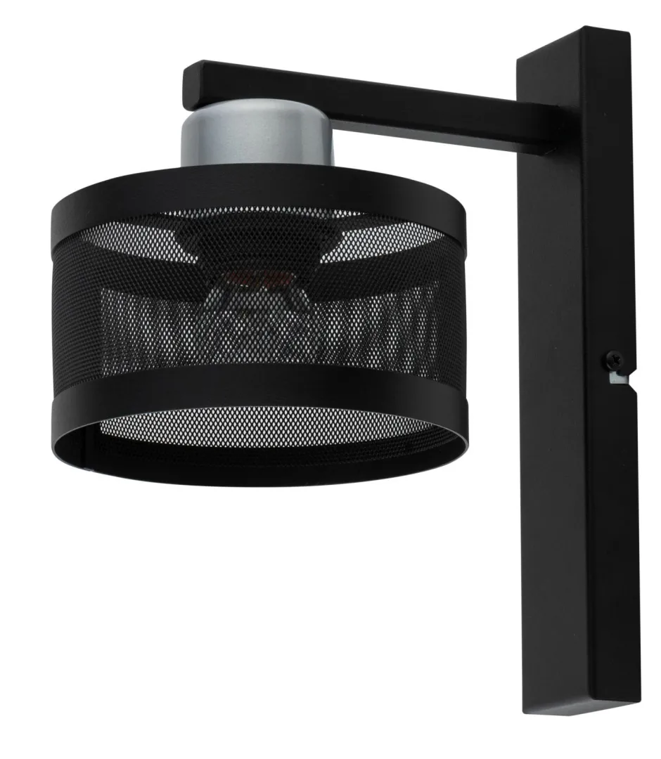 Wandleuchten|Küchenlampen*Sigma Wandlampe Metall Schwarz Silber H:25 cm E27 klein