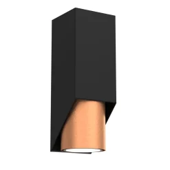 Wandleuchten|Flurlampen*Luminex Wandlampe Metall Schwarz Kupfer B:6 cm GU10 akzentuiert