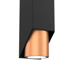 Wandleuchten|Flurlampen*Luminex Wandlampe Metall Schwarz Kupfer B:6 cm GU10 akzentuiert