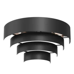 Luminex Wandlampe Metall Schwarz B:40 cm E27 indirektes Licht< Wandleuchten|Flurlampen