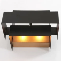 Steinhauer Wandlampe Metall Schwarz Gold B:20 cm inkl. G9 indirekt< Wandleuchten|Badezimmer Lampe