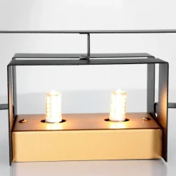 Steinhauer Wandlampe Metall Schwarz Gold B:20 cm inkl. G9 indirekt< Wandleuchten|Badezimmer Lampe