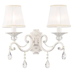 Maytoni Wandlampe Metall Stoff E14 in Shabby Weiß Gold Weiß< Wandleuchten|Schlafzimmer Lampen