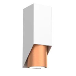 Wandleuchten|Flurlampen*Luminex Wandlampe Metall Weiß Kupfer B:6 cm elegant akzentuiert