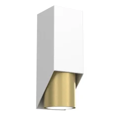 Wandleuchten|Flurlampen*Luminex Wandlampe Metall Weiß Messing GU10 stilvoll akzentuiert