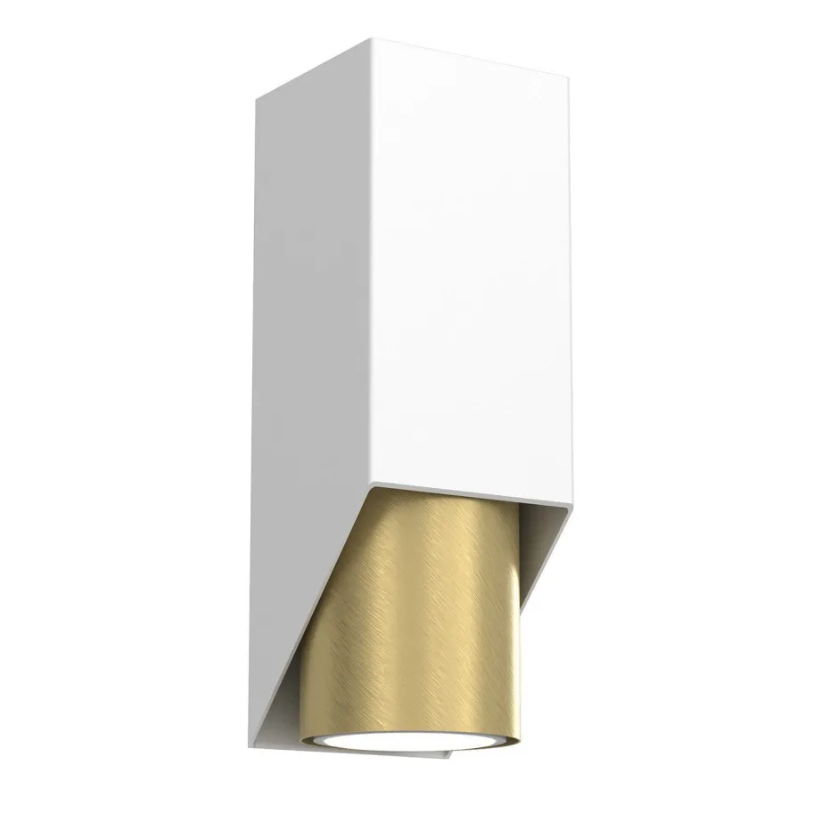 Wandleuchten|Flurlampen*Luminex Wandlampe Metall Weiß Messing GU10 stilvoll akzentuiert