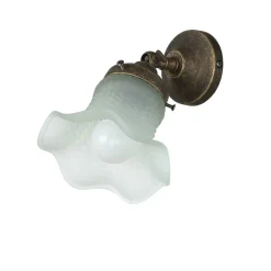 Giovanni Battista Wandlampe mit Glasschirm Floral aus Echt-Messing< Metall Lampen|Messinglampen