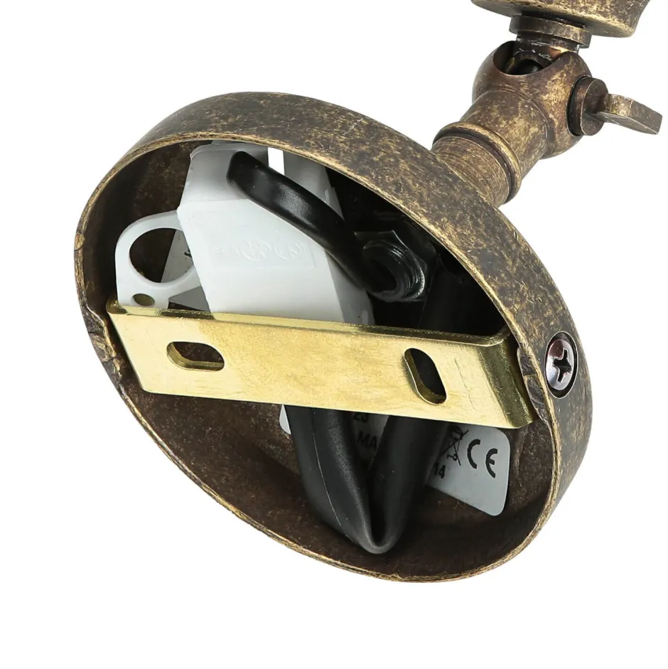 Giovanni Battista Wandlampe mit Glasschirm Floral aus Echt-Messing< Metall Lampen|Messinglampen