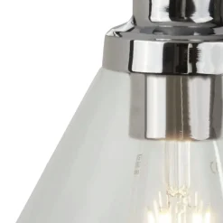 Searchlight Wandlampe mit Schalter Chrom Klar E27 Glas< Wandleuchten|Küchenlampen