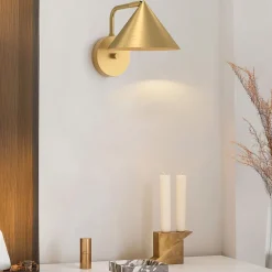 Elstead Wandlampe mit Schalter Dimmer 21,3 cm hoch E27 in Gold< Wandleuchten|Küchenlampen