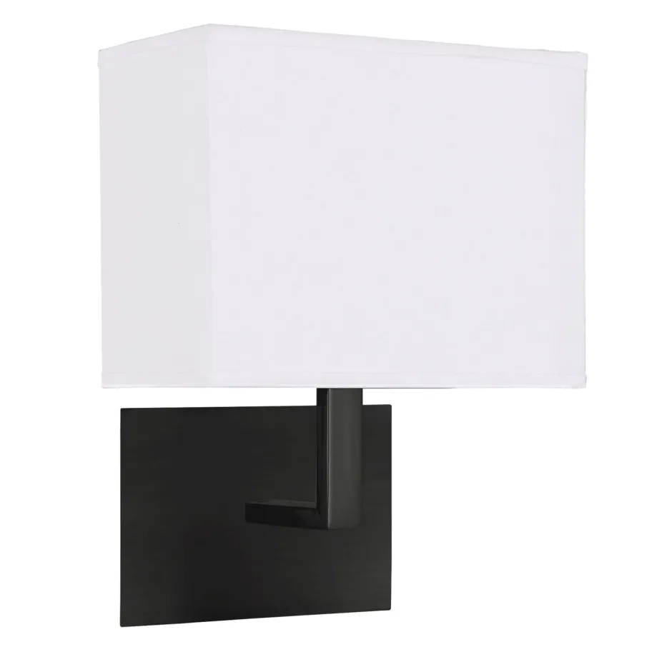 Wohnzimmerlampen|Stofflampen*Searchlight Wandlampe mit Schalter E27 Schwarz Weiß Stoff Metall