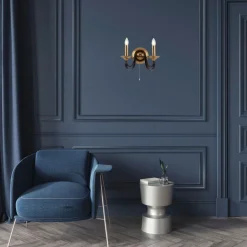 Searchlight Wandlampe mit Schalter 2-flammig E14 in Bronze B: 33 cm< Wandleuchten|Vintage Lampen