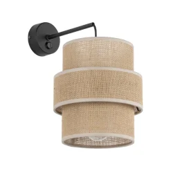 TK Lighting Wandlampe mit Schalter H: 33 cm Jute Metall E27 Modern< Wandleuchten|Schlafzimmer Lampen