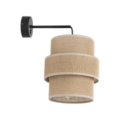 TK Lighting Wandlampe mit Schalter H: 33 cm Jute Metall E27 Modern< Wandleuchten|Schlafzimmer Lampen