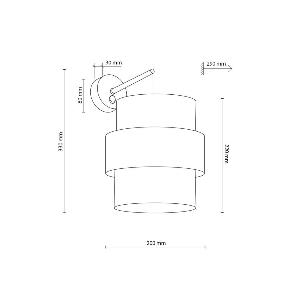 TK Lighting Wandlampe mit Schalter H: 33 cm Jute Metall E27 Modern< Wandleuchten|Schlafzimmer Lampen