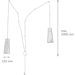 Wandleuchten*Nowodvorski Wandlampe mit Schalter Holz Schwarz 2-flmg Dover