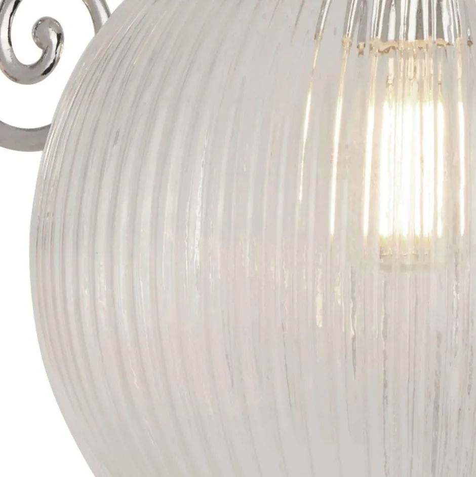 Searchlight Wandlampe mit Schalter IP44 Chrom Weiß Kugelschirm Bad< Glaslampen|Kugellampen