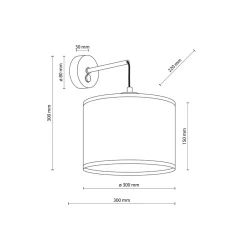 TK Lighting Wandlampe mit Schalter Jute E27 H: 30 cm Boho RIANNE< Wandleuchten|Schlafzimmer Lampen