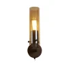 Searchlight Wandlampe mit Schalter Metall Glas E27 Mokka Bernstein< Wohnzimmerlampen|Metall Lampen