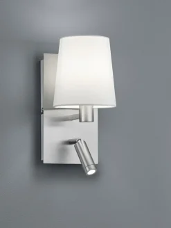 Flurlampen|Wohnzimmerlampen*Trio Reality Wandlampe mit Schalter Metall Stoff Leselicht flexibel