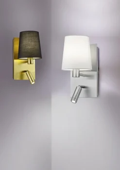 Flurlampen|Wohnzimmerlampen*Trio Reality Wandlampe mit Schalter Metall Stoff Leselicht flexibel