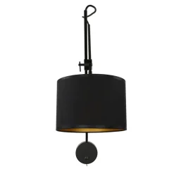 Nowodvorski Wandlampe mit Schalter Schwarz Gold VIPER flexibel< Wandleuchten|Moderne Lampen