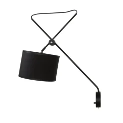 Nowodvorski Wandlampe mit Schalter Schwarz Gold VIPER flexibel< Wandleuchten|Moderne Lampen
