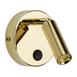 Wandleuchten|Flurlampen*TK Lighting Wandlampe mit Schalter schwenkbar Metall in Gold rund