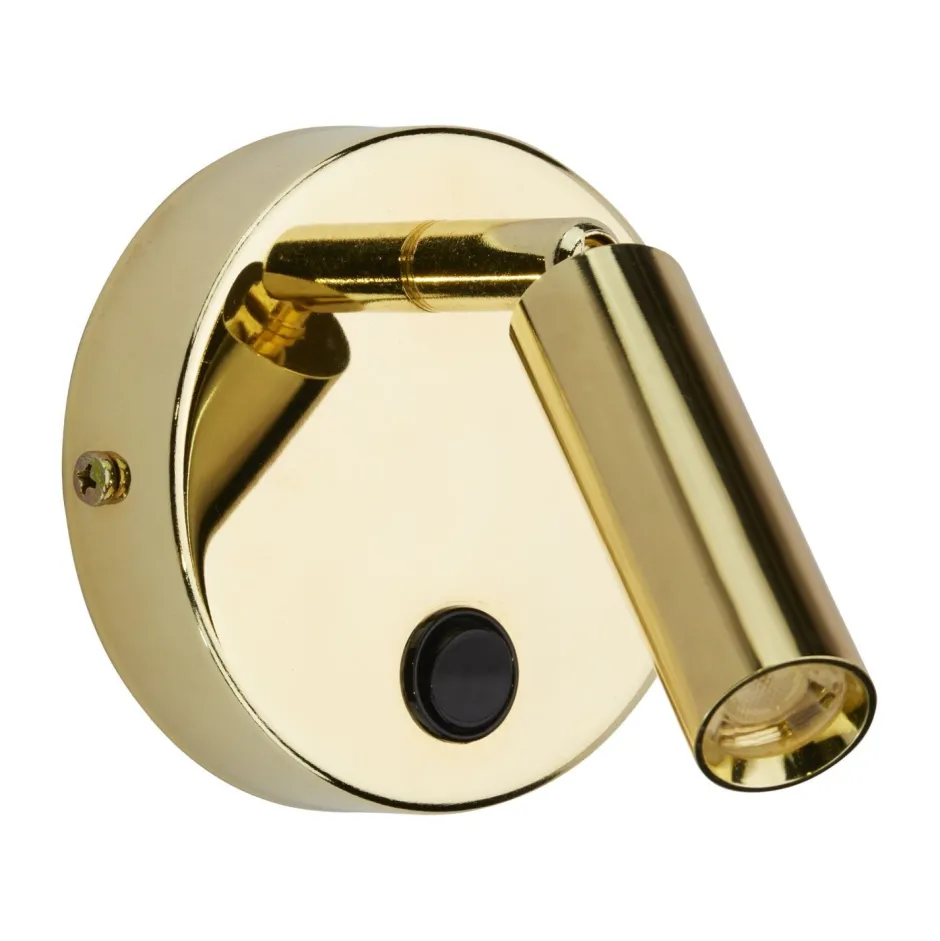 Wandleuchten|Flurlampen*TK Lighting Wandlampe mit Schalter schwenkbar Metall in Gold rund