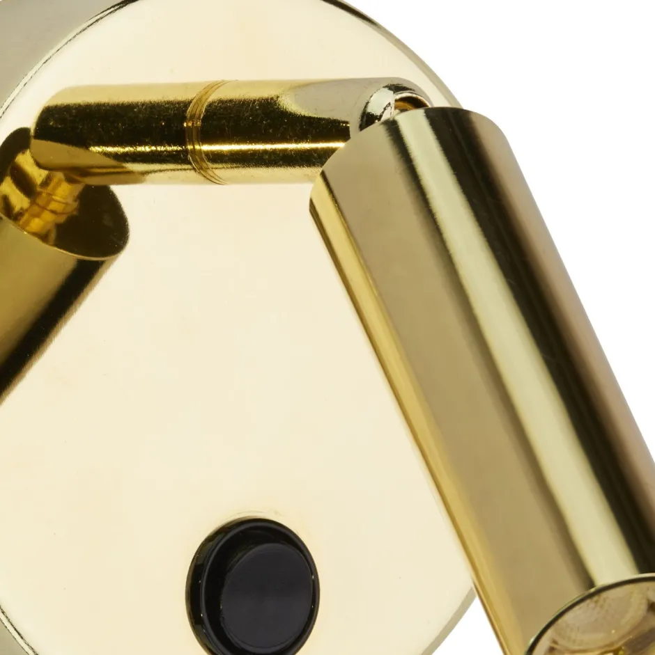 Wandleuchten|Flurlampen*TK Lighting Wandlampe mit Schalter schwenkbar Metall in Gold rund