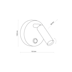 Wandleuchten|Flurlampen*TK Lighting Wandlampe mit Schalter schwenkbar Metall in Gold rund