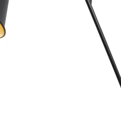 Wohnzimmerlampen|Retro Lampen*Searchlight Wandlampe mit Schalter verstellbar Schwarz Gold Gelenke