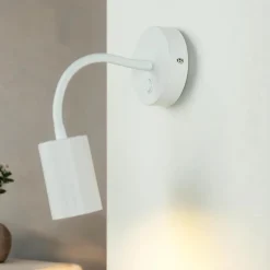 Wandleuchten|Küchenlampen*Easylight Wandlampe mit Schalter Weiß verstellbar Lesearm GU10
