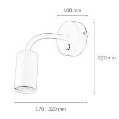 Wandleuchten|Küchenlampen*Easylight Wandlampe mit Schalter Weiß verstellbar Lesearm GU10