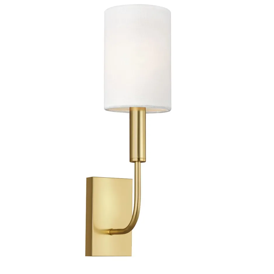 Wandleuchten|Jugendstil Lampen*Elstead Wandlampe mit Schirm in Messing Weiß Jugendstil