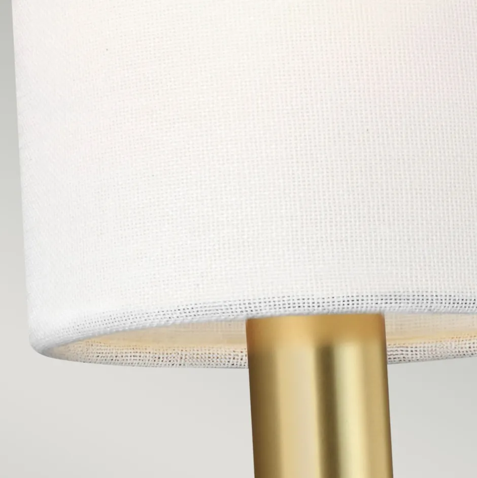 Wandleuchten|Jugendstil Lampen*Elstead Wandlampe mit Schirm in Messing Weiß Jugendstil